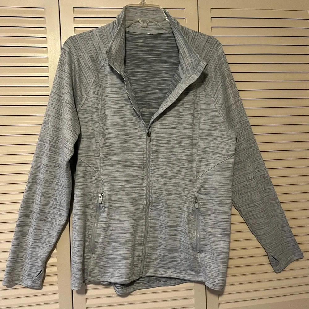 RBX NWOT Ladies Size XL Full Zip Athletic Jacket in Gray/Black multi